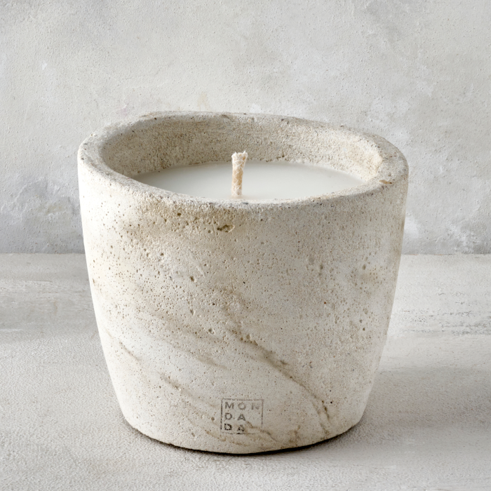 OUTDOOR: URBAN CANDLE MEDIUM ECRU NEUTRAL+LID