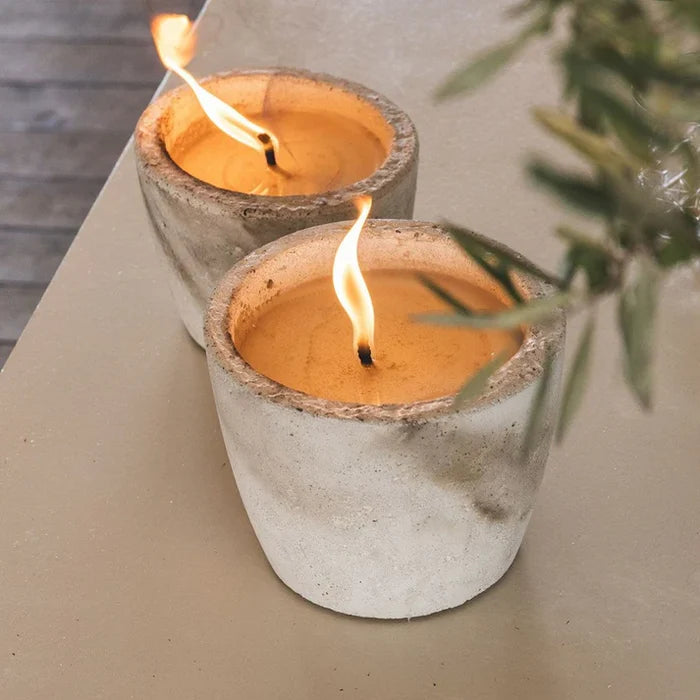 OUTDOOR: URBAN CANDLE MEDIUM ECRU NEUTRAL+LID