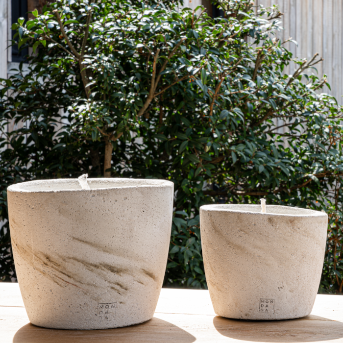 OUTDOOR: URBAN CANDLE SMALL ECRU NEUTRAL+LID
