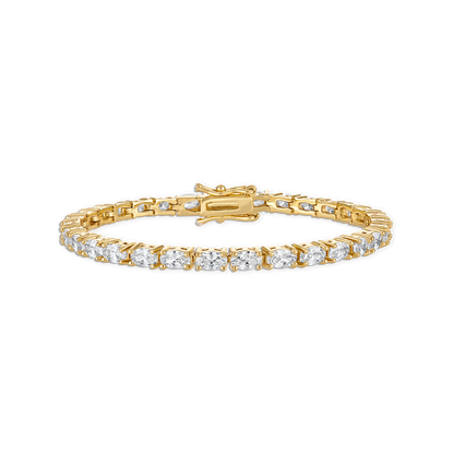 Oval Tennis Bracelet - 14k gold filled oval CZ tennis bracelet with 3.5mm crystals
