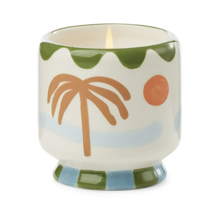 PALM TREE CERAMIC CANDLE LUSH PALM 8OZ