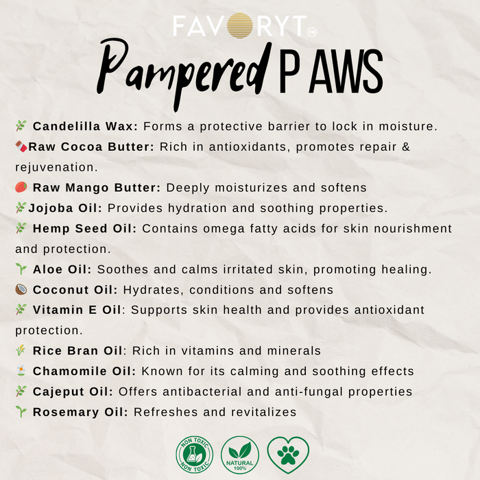 Pampered Paws FAVORYT Soothing Pet Butter 2-in-1 Pet Moisturizer and Paw Wax