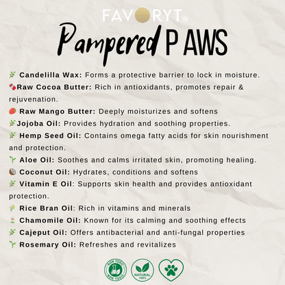 Pampered Paws FAVORYT Soothing Pet Butter 2-in-1 Pet Moisturizer and Paw Wax