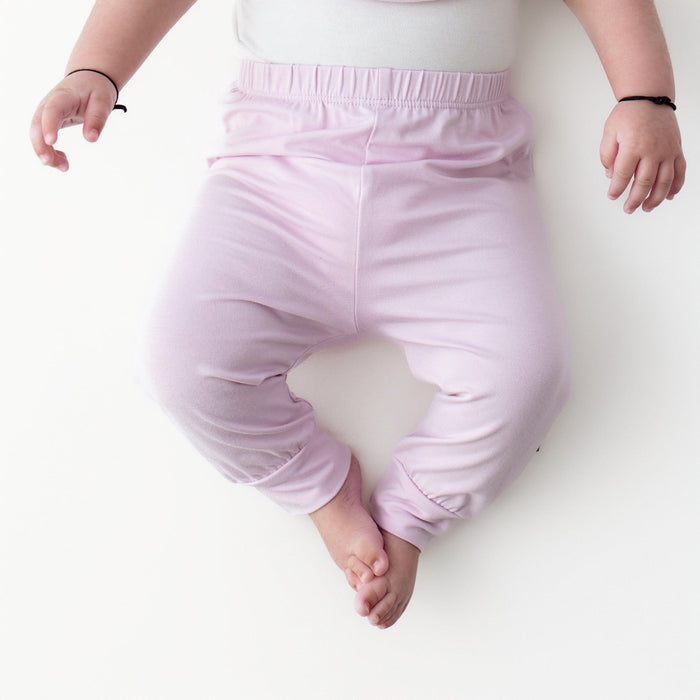Pant in Thistle shown on an infant