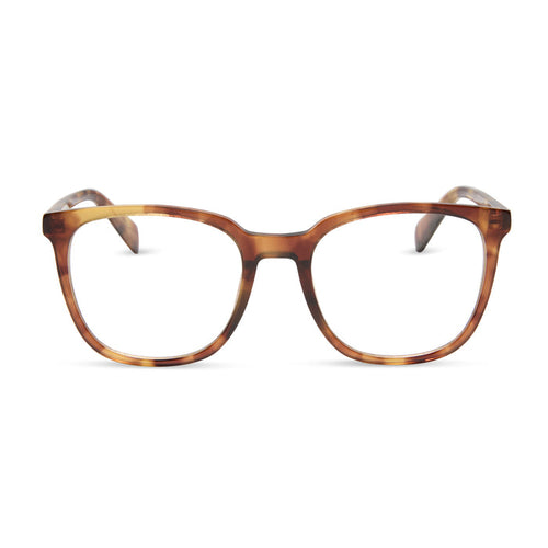 diff eyewear featuring the parker square prescription glasses with a brown fleur frame front view