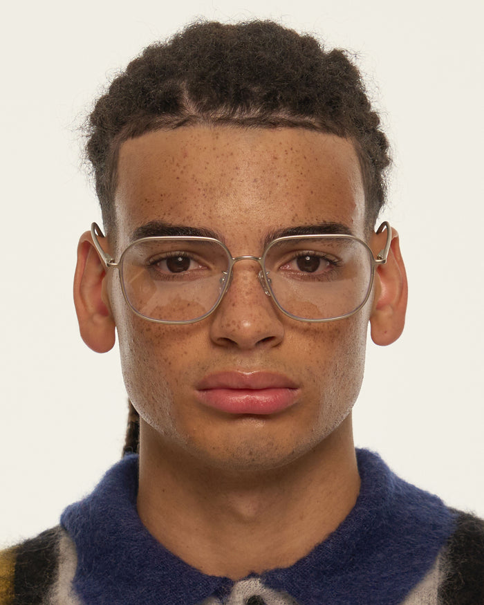 lifestyle-Coin::men Pascal Eyeglasses square Silver metal