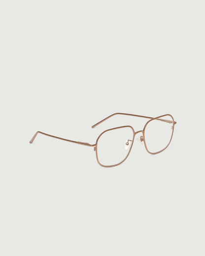 Tan::Pascal Eyeglasses square Brown metal front diagonal