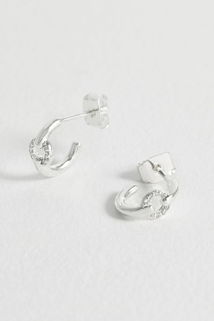 Pave Circle Hoop Earrings