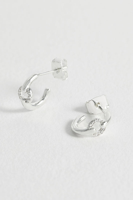 Pave Circle Hoop Earrings