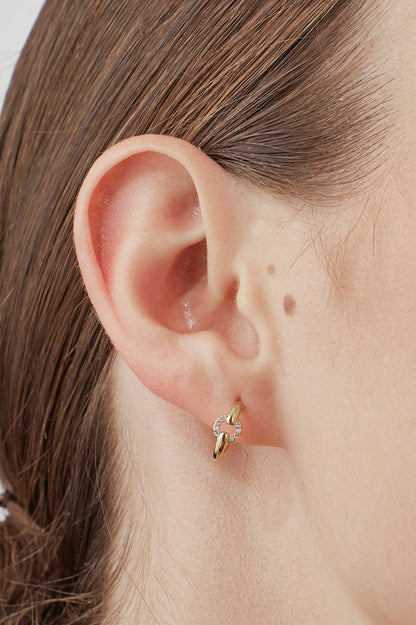 Pave Circle Hoop Earrings