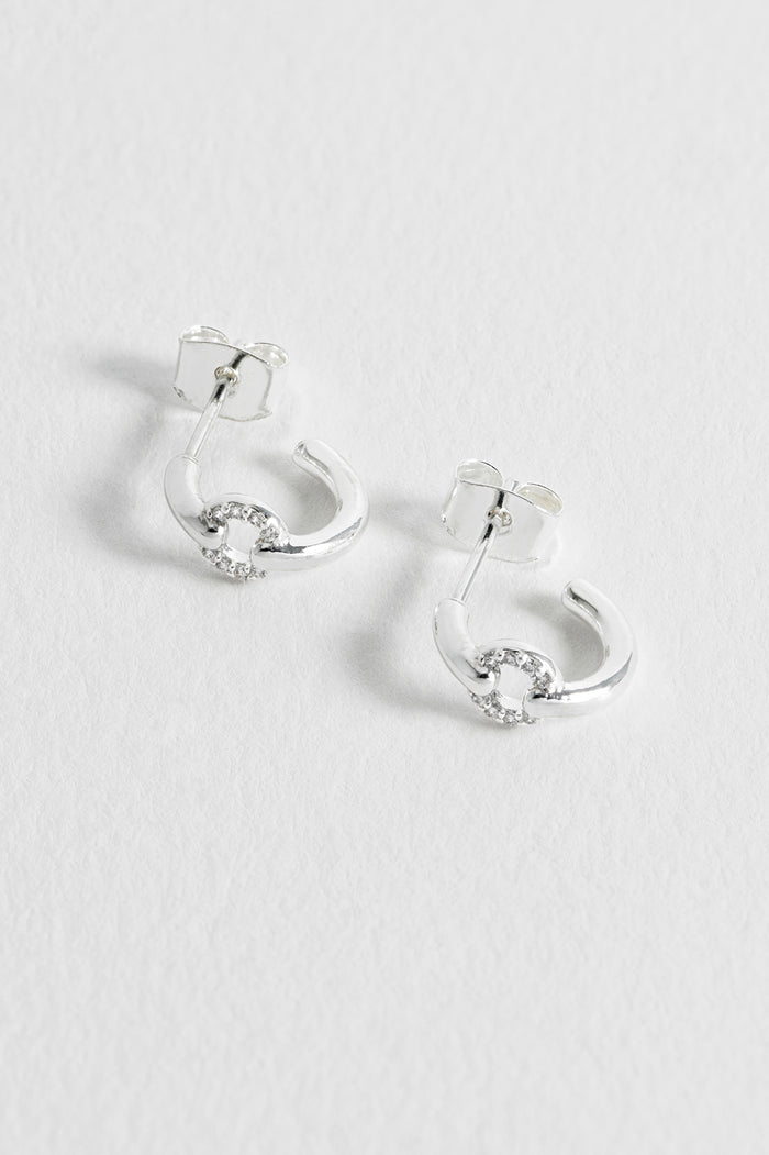 Pave Circle Hoop Earrings
