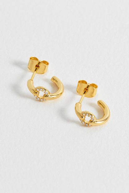 Pave Circle Hoop Earrings