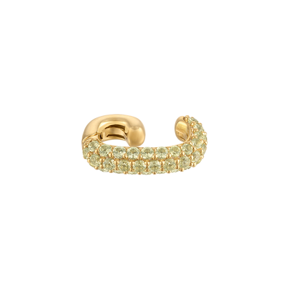 Pave Ear Cuff Marigold - vermeil pave ear cuff with yellow lab gemstones