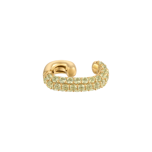 Pave Ear Cuff Marigold - vermeil pave ear cuff with yellow lab gemstones