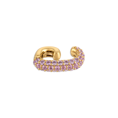 Pave Ear Cuff Rosé - vermeil pave ear cuff with pink lab gemstones