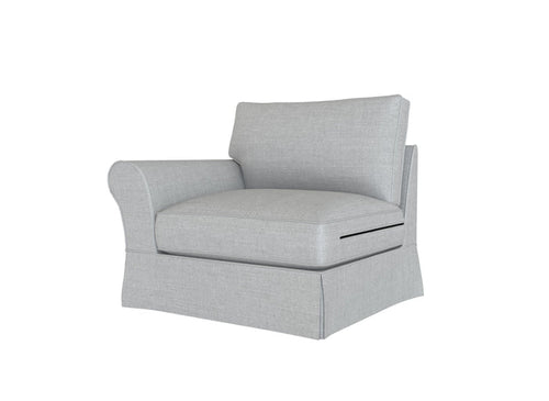 PB Comfort Roll Arm Left Arm Chair Cover, PB comfort sectional components slipcover - LindaKale