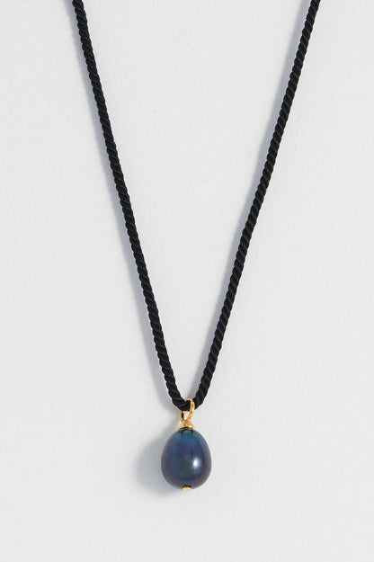 Pearl Drop Cord Necklace