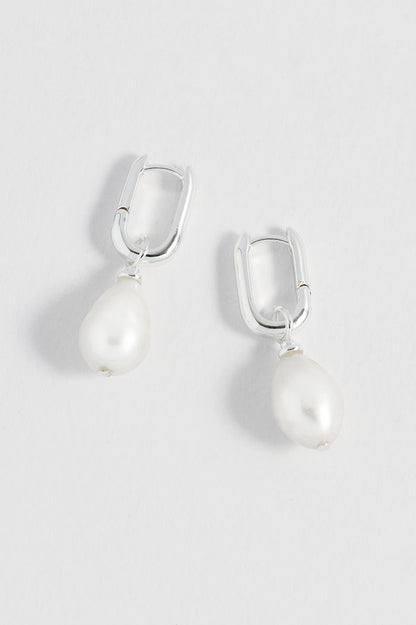 Pearl Drop Link Earrings