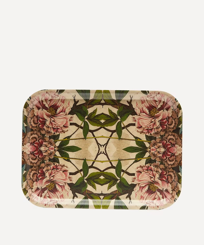 PEONIES SMALL BIRCH WOOD TRAY