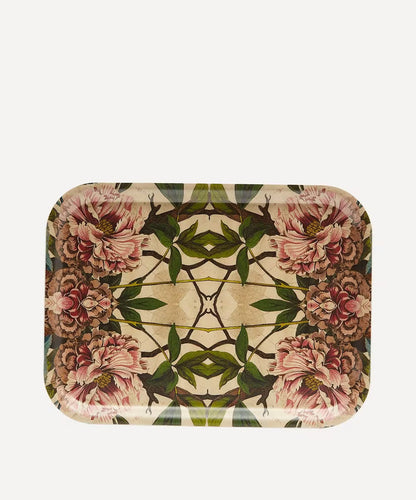 PEONIES SMALL BIRCH WOOD TRAY