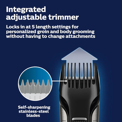 PHILIPS BG7025/15 Bodygroom Body & Intimate Area Trimmer, Ultimate Manscaping Tool