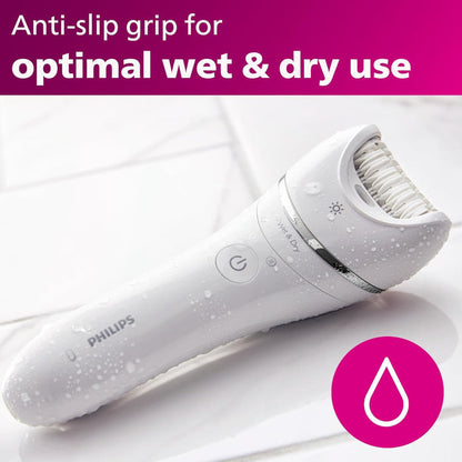 PHILIPS BRE700/04 Rechargeable Epilator Series 8000 for Women, with 3 Accessories