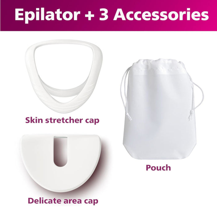 PHILIPS BRE700/04 Rechargeable Epilator Series 8000 for Women, with 3 Accessories