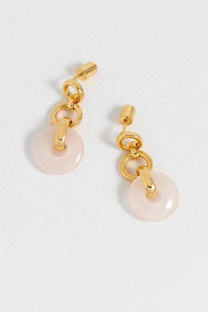 Pink Graduated Round Link Drop Earrings