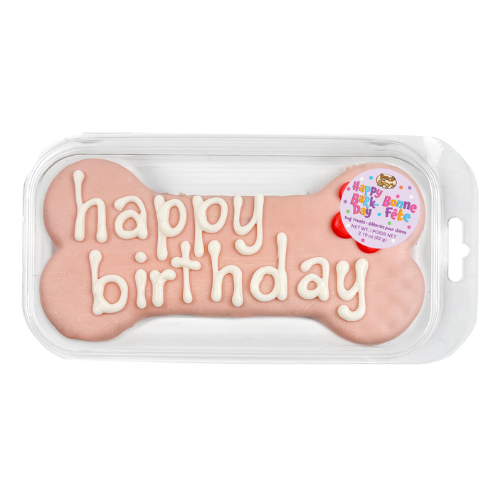 Pink | Large Happy Birthday Bone