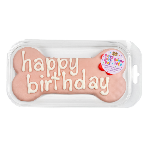 Pink | Large Happy Birthday Bone
