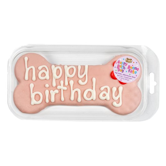 Pink | Large Happy Birthday Bone
