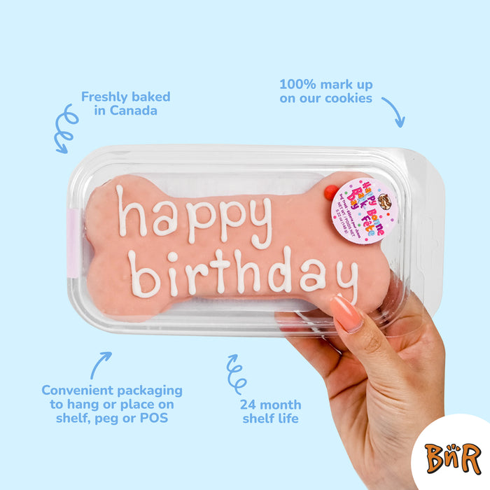 Pink | Large Happy Birthday Bone