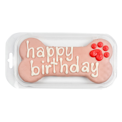 Pink | Large Happy Birthday Bone