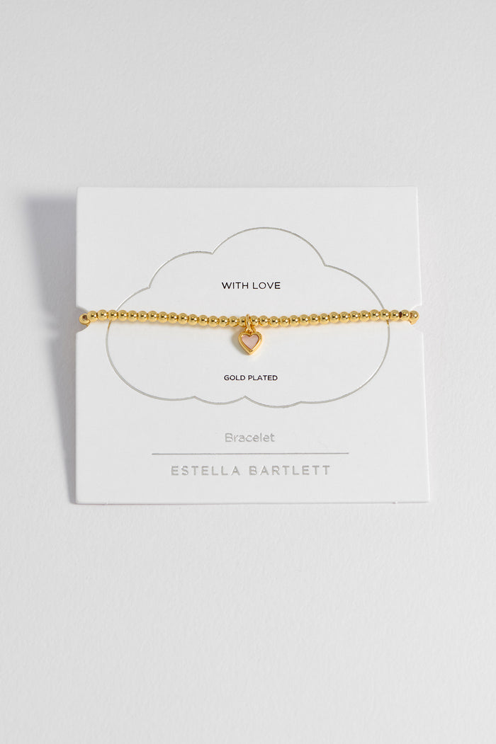Pink Pearl Heart Bracelet