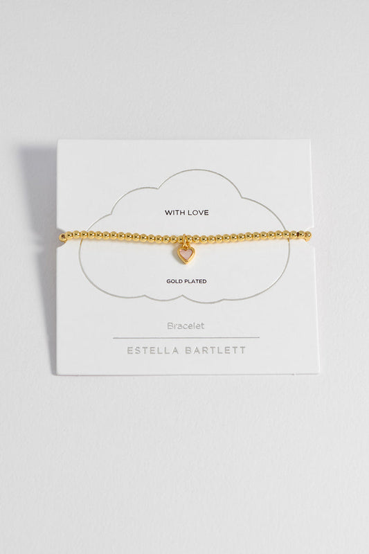 Pink Pearl Heart Bracelet
