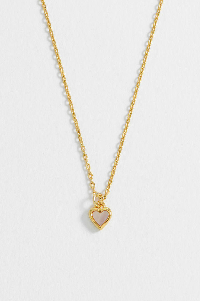 Pink Pearl Heart Necklace