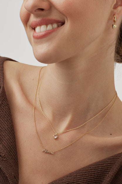 Pink Pearl Heart Necklace