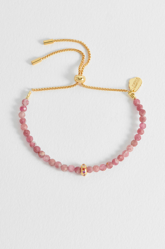 Pink Tourmaline CZ Disc Amelia Bracelet