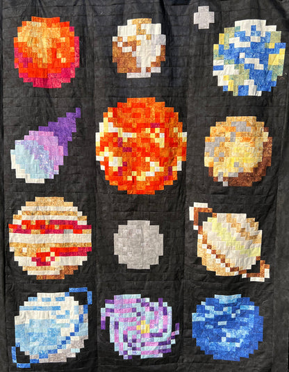 Pixelated Galaxy Quilt a Long Block 1 - Mars PDF Pattern
