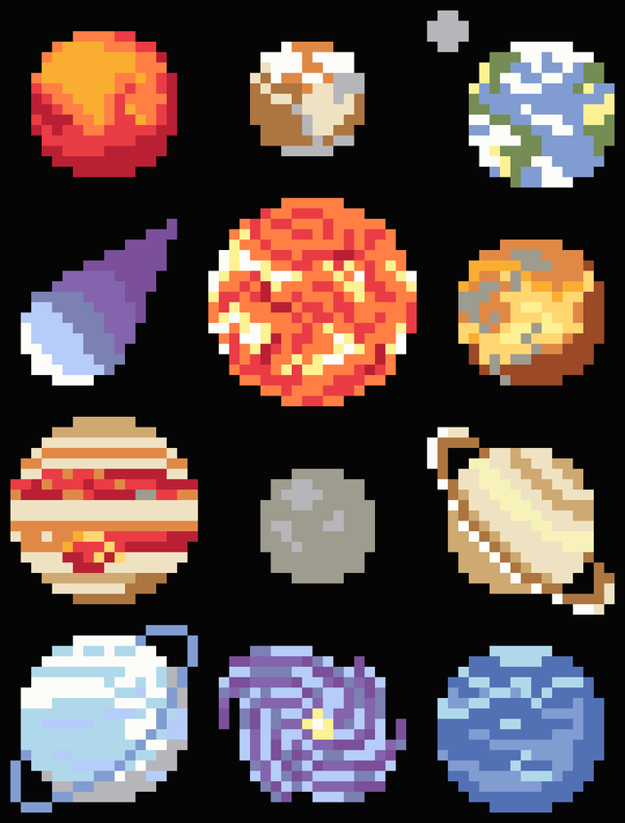 Pixelated Galaxy Quilt a Long Block 2 - Pluto PDF Pattern