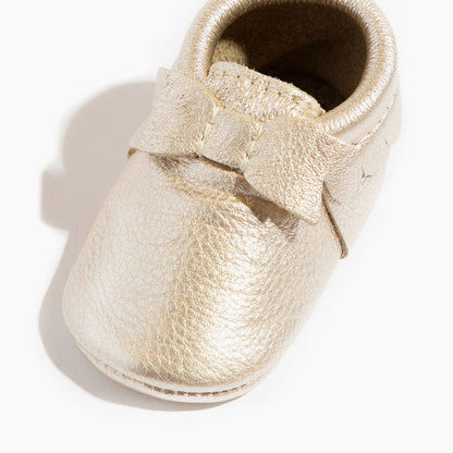 Platinum Bow Baby Shoe Bow Mocc Soft Sole