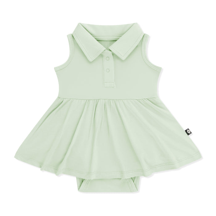 Product photo of the Polo Bodysuit Dress in Basil