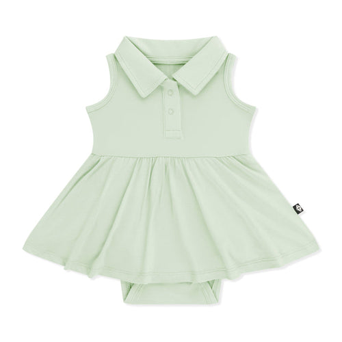 Product photo of the Polo Bodysuit Dress in Basil