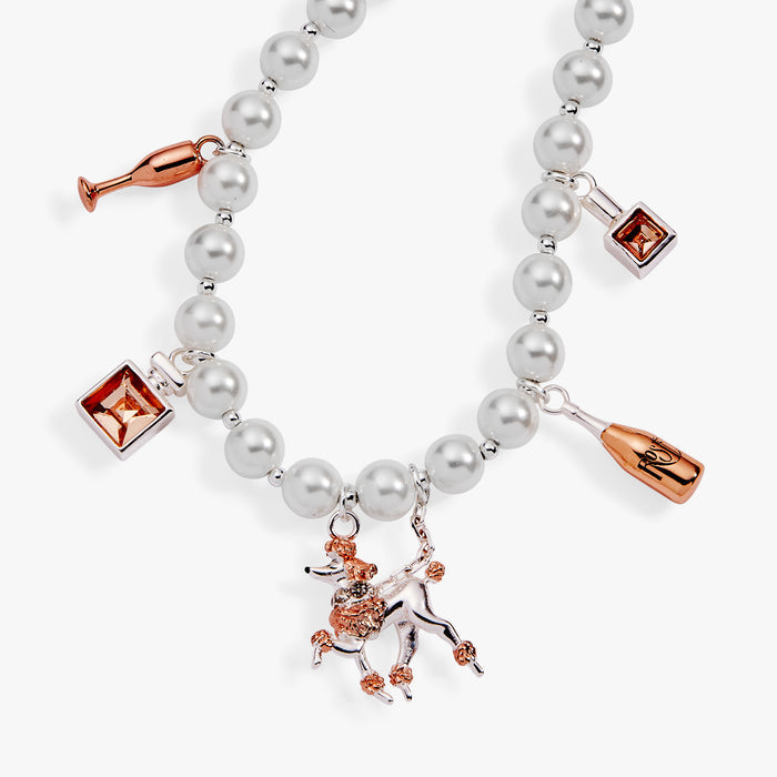 Posh Poodle Pearl Charm Bracelet