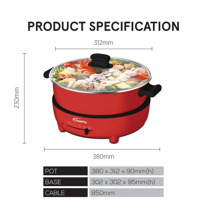 PowerPac 5L Steamboat & Multi cooker(PPMC185)