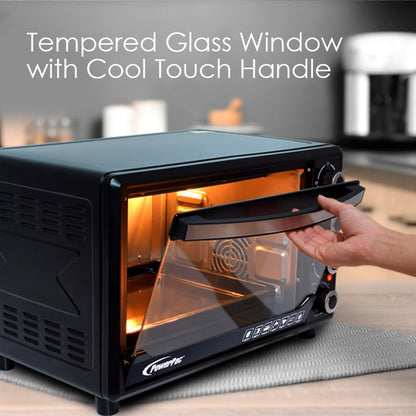 PowerPac Electric Oven 80L with Rotisserie and convection functions, 2 trays and grill racks (PPT80)