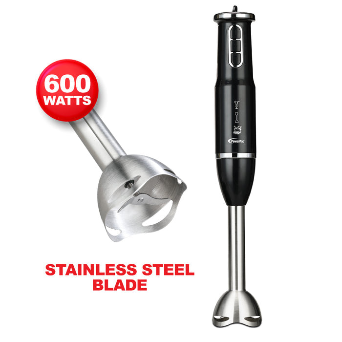 PowerPac Hand Blender Food Preparation with Stainless Steel Blade 600W (PPBL191)