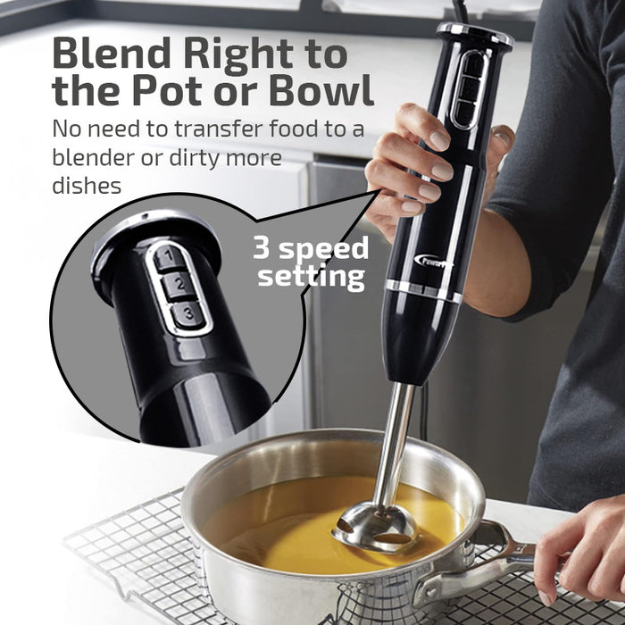 PowerPac Hand Blender Food Preparation with Stainless Steel Blade 600W (PPBL191)