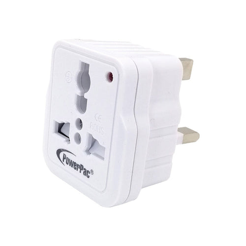 PowerPac Multi Adapter with 3-Pin Plug – Multi Sockets, Travel Adapter, Neon LED, PT33