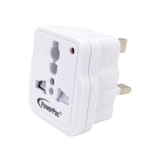 PowerPac Multi Adapter with 3-Pin Plug – Multi Sockets, Travel Adapter, Neon LED, PT33